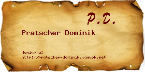Pratscher Dominik névjegykártya